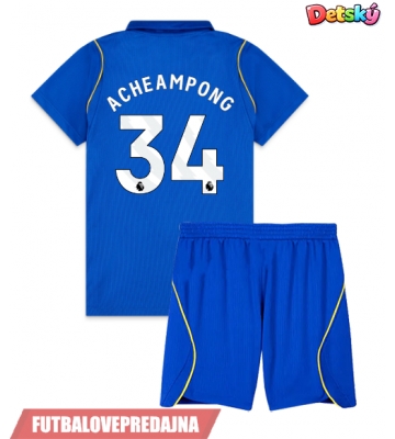 Lacne Dětský Futbalové dres Chelsea Josh Acheampong #34 2026-27 Krátky Rukáv - Domáci (+ trenírky)